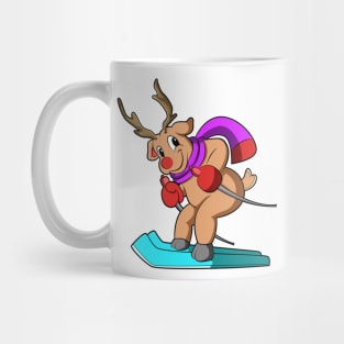 Reindeer as Skier with Skis Mug